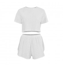 Женский комплект для дома и сна SM24107A футболка и шорты женская пижама White S