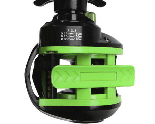 Катушка мультипликаторная Yumoshi AK 201 Black-Green Left