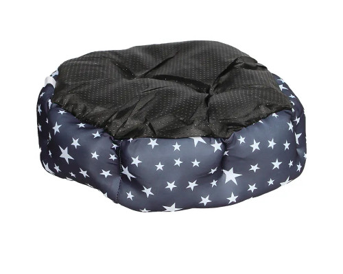 Лежак для котов собак круглый SY-2022-1208 Blue Stars L 60*18 см