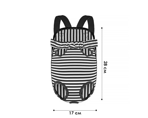 Рюкзак-кенгуру для животных DT834 Strip Black + White S