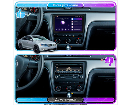 Штатная магнитола Lesko для Volkswagen Passat I / NMS Auto AC 2011-2015 экран 9" 2/32Gb CarPlay 4G Wi-Fi GPS Prime