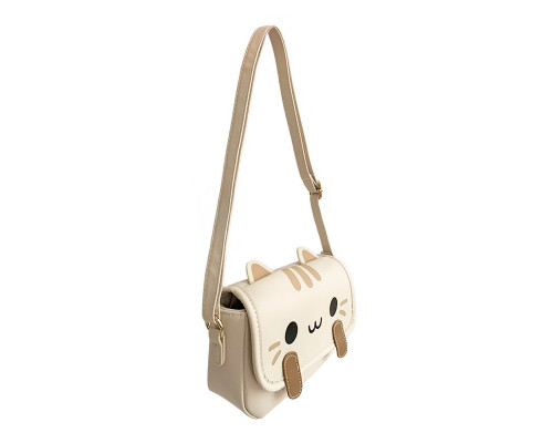 Детская сумка через плечо CY20017 сумочка с котом Beige