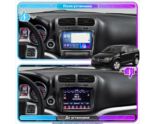 Штатная магнитола Lesko для Dodge Journey I Рестайлинг 2011-2020 экран 9" 2/32Gb CarPlay 4G Wi-Fi GPS Prime