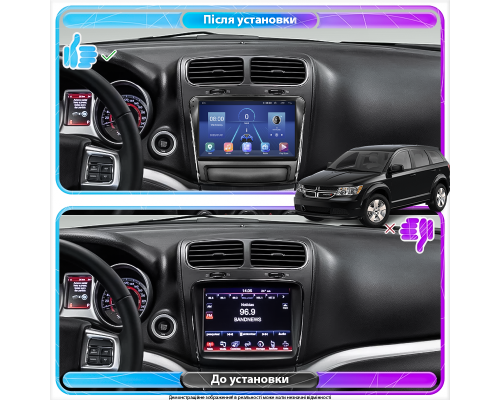 Штатная магнитола Lesko для Dodge Journey I Рестайлинг 2011-2020 экран 9" 2/32Gb 4G Wi-Fi GPS Top