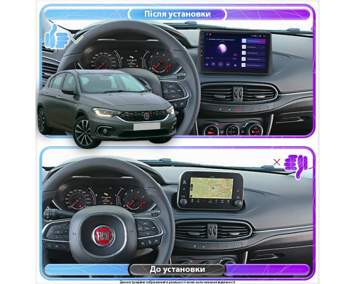 Штатная магнитола Lesko для Fiat Tipo 356 2015-2020 экран 9" 2/32Gb Wi-Fi GPS Base