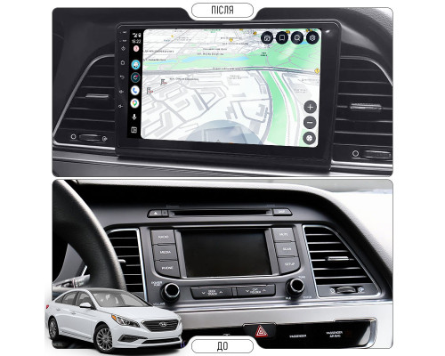 Штатная магнитола Lesko для Hyundai Sonata VII (LF) 2014-2017 экран 9" 2/32Gb Wi-Fi GPS Base
