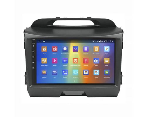 Штатная магнитола Lesko для Kia Sportage III Рестайлинг 2014-2016 экран 9" 2/32Gb CarPlay 4G Wi-Fi GPS Prime