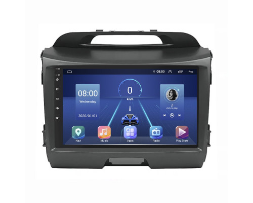 Штатная магнитола Lesko для Kia Sportage III Рестайлинг 2014-2016 экран 9" 4/64Gb 4G Wi-Fi GPS Top