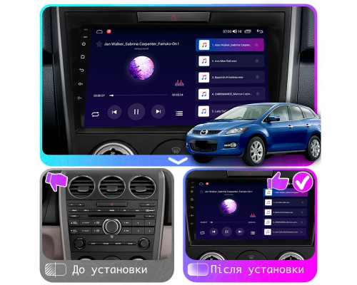 Штатная магнитола Lesko для Mazda CX-7 I 2006-2009 экран 9" 2/32Gb Wi-Fi GPS Base