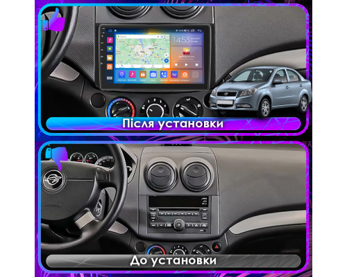 Штатная магнитола Lesko для Ravon Nexia R3  2015-2020 экран 9" 4/64Gb CarPlay 4G Wi-Fi GPS Prime