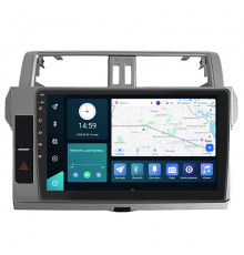 Штатная магнитола Lesko для Toyota Land Cruiser Prado 150 Series Рестайлинг 1 2013-2017 экран 10" 2/32Gb 4G Wi-Fi GPS Top