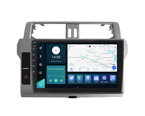 Штатная магнитола Lesko для Toyota Land Cruiser Prado 150 Series Рестайлинг 1 2013-2017 экран 10" 6/128Gb 4G Wi-Fi GPS Top