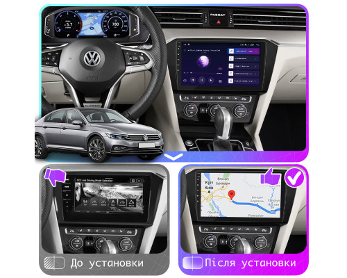 Штатная магнитола Lesko для Volkswagen Passat B8 2014-2020 экран 10" 2/32Gb CarPlay 4G Wi-Fi GPS Prime