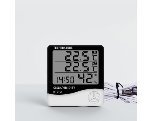 Метеостанция HTC-2 с выносным датчиком температуры с анализатором влажности White