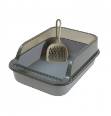 Туалет для кошек с лопаткой Taotaopets 221120 40*28*16 cm Gray
