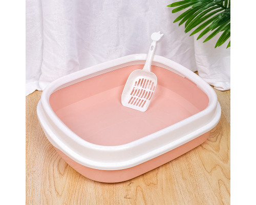 Туалет лоток для кошек с лопаткой Taotaopets 225501 46*38*13 см Pink