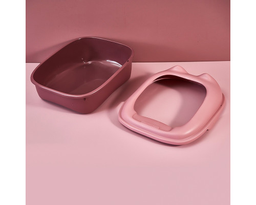 Туалет для кошек с лопаткой Taotaopets 268802 лоток для котов 40*30*18,5 cm Pink