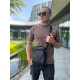 Шкіряна чоловіча сумка-барсетка 21х25х6, месенджер з ручкою Tiding Bag 73957 чорна