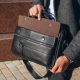 Шкіряний чоловічий портфель для документів та ноутбука 39x28x8, сумка папка ділова MK39848 чорна