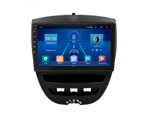 Штатная магнитола Lesko для Citroen C1 I Рестайлинг 2008-2012 экран 10" 6/128Gb 4G Wi-Fi GPS Top