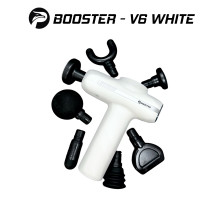 Масажний пістолет Booster V6 White, перкусійний масажер для тіла та м’язів