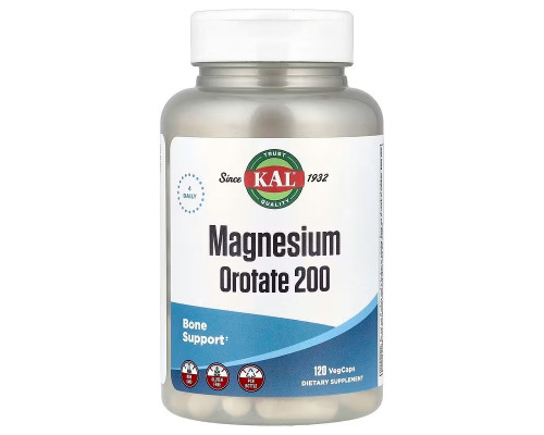 Оротат магнію, Magnesium Orotate 200, KAL, 200 мг, 120 вегетаріанських капсул (50 мг на капсулу)