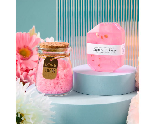 Подарочный набор Spa Gift Basket Set 01 8 предметов термостакан мыло бомбочка соль для ванны ароматическая свеча открытка резинка браслет Pink
