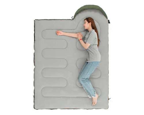 Спальный мешок для туризма 0021 210*75 см Green  0,95 кг