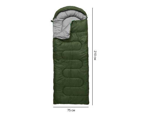 Спальный мешок для туризма 0021 210*75 см Green  2,4 кг