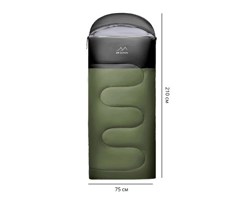 Спальный мешок для туризма Updown UD-SD928-YG 210*75 см водонепроницаемый Green  2,4 кг