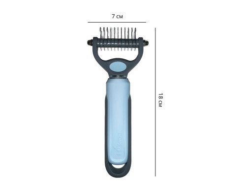 Колтунорез Taotaopets 04A4413 для удаления подшерстка шерсти для собак и кошек Blue