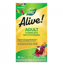 Мультивітаміни Alive!, Complete Multivitamin, Nature's Way, для дорослих, 60 таблеток