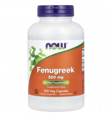 Пажитник, Fenugreek, NOW Foods, 1000 мг, 250 рослинних капсул (500 мг у капсулі)