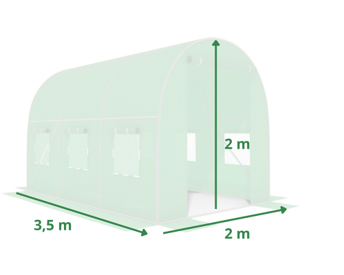 Плівка для теплиці 7 м² армована, щільність 140 г/м², з UV-4 фільтром, Зелена (Польща)