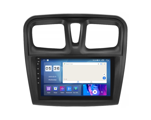 Штатная магнитола Lesko для Dacia Logan II Рестайлинг 2016-2020 экран 9" 2/32Gb CarPlay 4G Wi-Fi GPS Prime