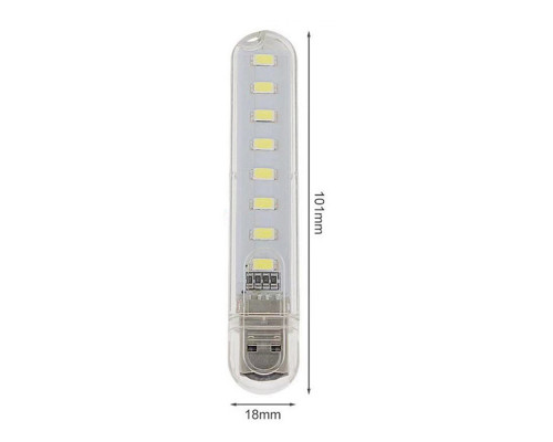 Лампа светодиодная USB H1926-8 LED для повербанка ноутбука Холодный свет