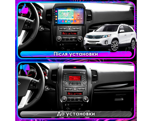Штатная магнитола Lesko для Kia Sorento II 2009-2012 экран 10" 4/64Gb CarPlay 4G Wi-Fi GPS Prime