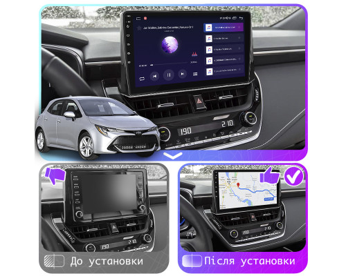 Штатная магнитола Lesko для Toyota Corolla XII (E210) 2018-н.в. экран 10" 2/32Gb CarPlay 4G Wi-Fi GPS Prime