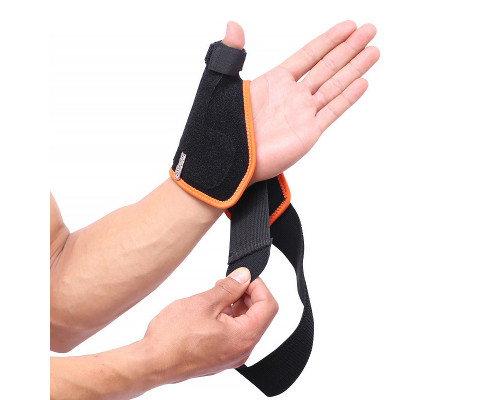 Бандаж ортез на запястье и большой палец AOLIKES A-1670 Left black + orange