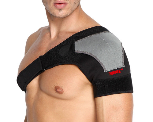 Фиксатор плечевого сустава поддержка для спины AOLIKES A-1697 Left black + gray