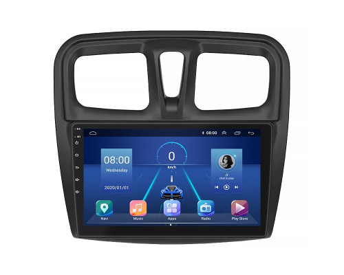 Штатная магнитола Lesko для Dacia Sandero II Рестайлинг ver 3 2016-2020 экран 10" 6/128Gb 4G Wi-Fi GPS Top