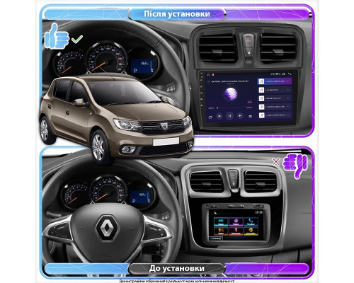 Штатная магнитола Lesko для Dacia Sandero II Рестайлинг ver 3 2016-2020 экран 10" 6/128Gb 4G Wi-Fi GPS Top