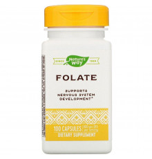 Фолієва кислота, Folate, Nature's Way, 800 мкг, 100 капсул
