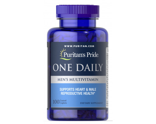 Мультивітаміни для чоловіків, Men's Multivitamin, Puritan's Pride, 1 на день, 100 каплет