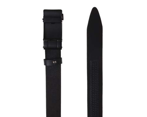 Автоматичний чоловічий пасок з пряжкою115-125×3.5 / ремінь на штани Borsa Leather, чорний