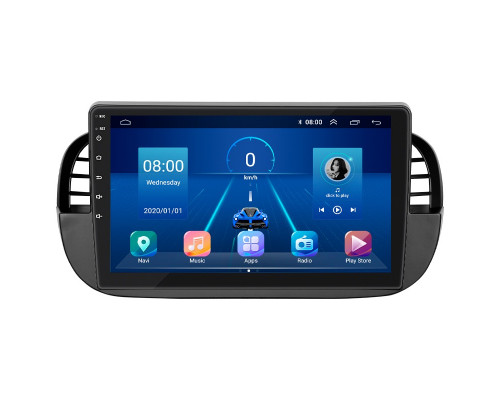 Штатная магнитола Lesko для Fiat 500 II 2007-2015 экран 9" 2/32Gb Wi-Fi GPS Base
