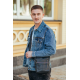 Сумка-барсетка чоловіча 19х22х5, месенджер через шкіряне плече Tiding Bag BON6165 чорний