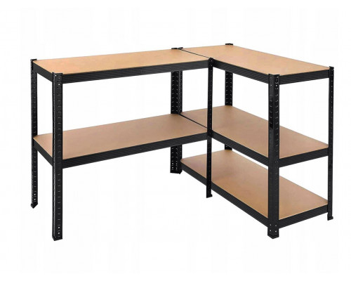 Стелаж металевий 180x90x30  5 полиць (чорний)