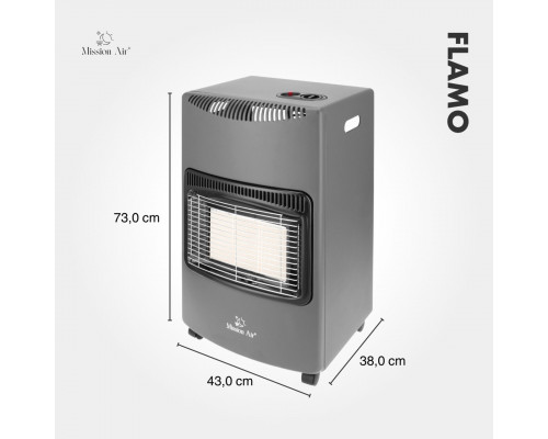 Портативний газовий обігрівач FLAMO 3 режими потужності (1400 Вт, 2750 Вт, 4100 Вт) + шланг + редуктор, Польща