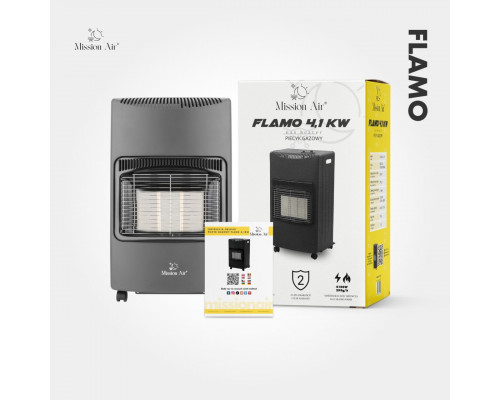Портативний газовий обігрівач FLAMO 3 режими потужності (1400 Вт, 2750 Вт, 4100 Вт) + шланг + редуктор, Польща